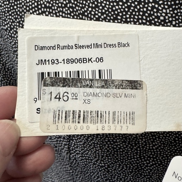 NWT Auguste the Label | Diamond Rumba Sleeved Mini Dress | Black | Women’s XS - Picture 13 of 13